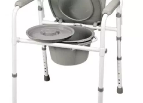 Commode Chair Fixed Arms Steel Frame Back Bar 13-1/2 Inch Seat Width 350 lbs.