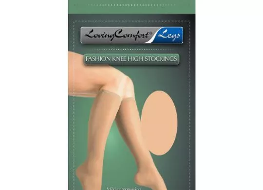 Compression Stocking Loving Comfort Knee High Large Beige Closed Toe