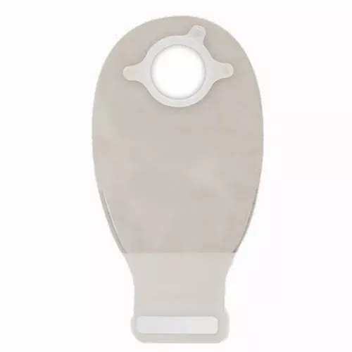Convatec 416418 Natura Plus 12" Drainable Pouch, No Filter, 1-Side Panel, InvisiClose Tail Closure, Transparent - Flange 1(3/4)" (Green), Box of 10 pouches
