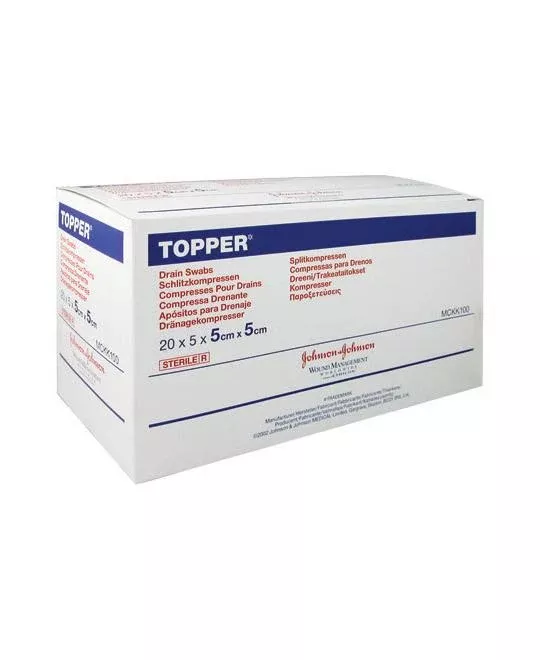 (Cs12) Bx/100 Topperâ DrainSwabs 7.5Cm X 7.5Cm