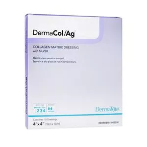 Dermacol Ag Collagen Matrix Wound Dressing With Silver, 4" X 4"- 1 Each