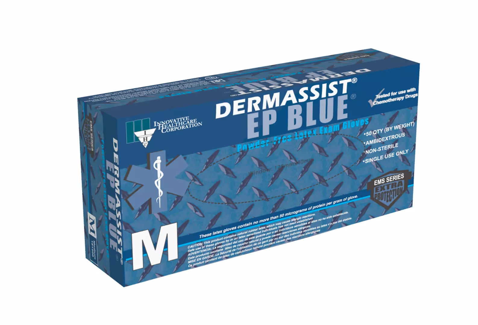 DermAssist EP Blue™ Latex Extended Cuff Length Exam Glove