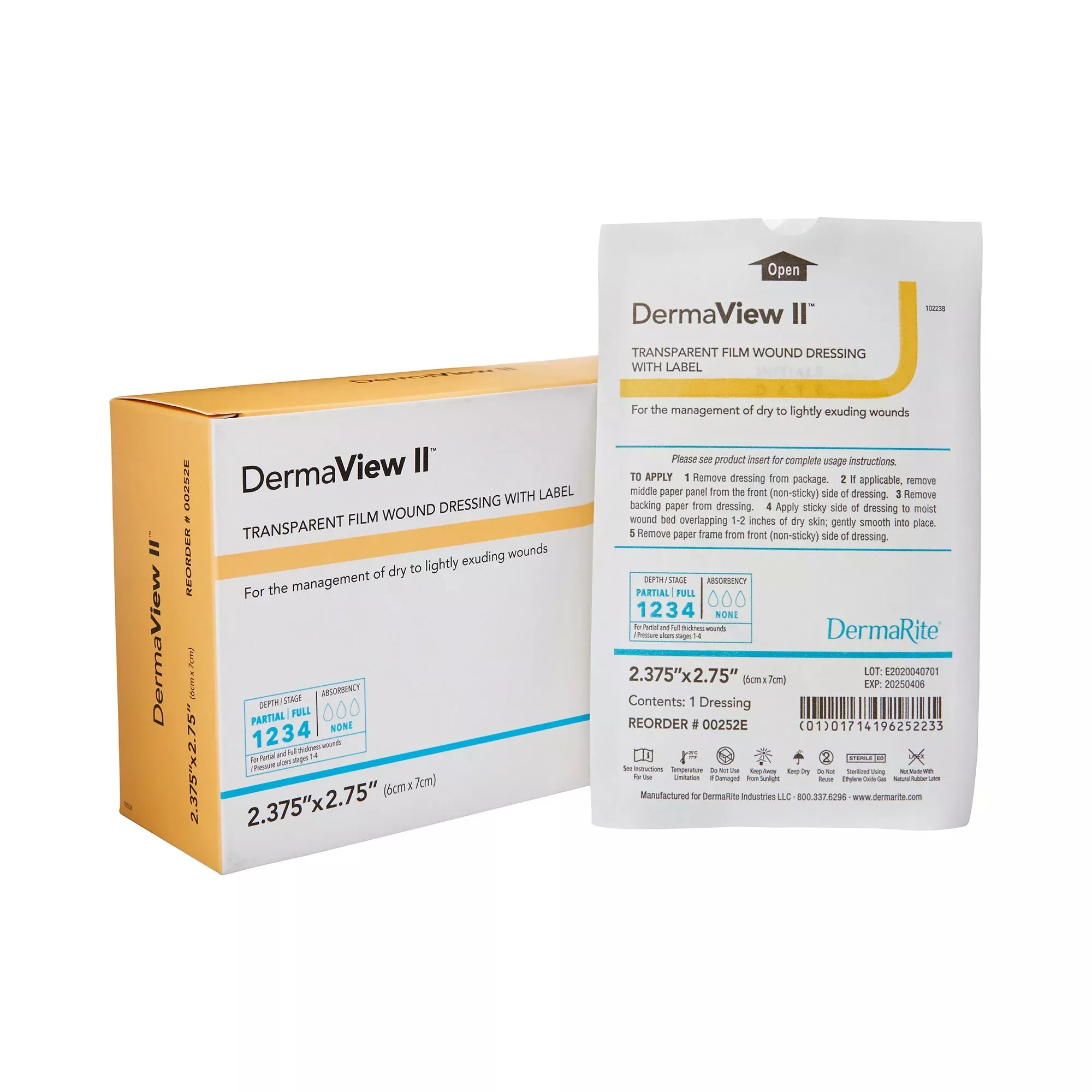 DermaView II™ Transparent Film Wound Dressing with Label