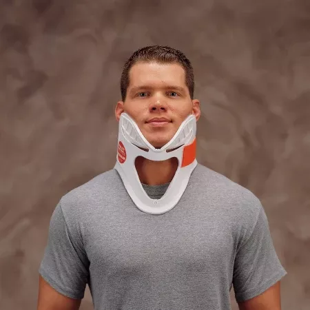 DeRoyal Cervical Collar Philadelphia Plastic Pediatric Adjustable Rigid 1-1/2 Inch Height Front