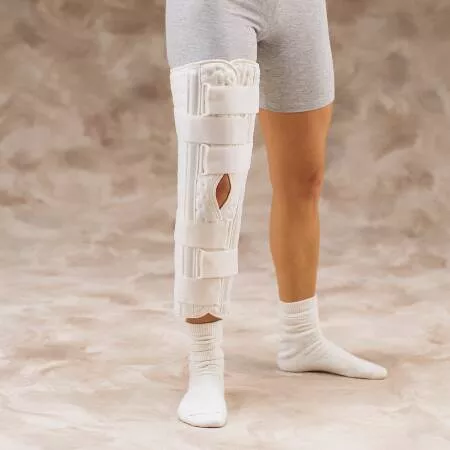 DeRoyal Knee Immobilizer Sized Superlite™ Small Hook and Loop Closure 20 Inch Length Left or Right Knee