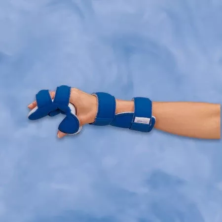 DeRoyal Resting Hand Splint Wire / Foam Right Hand Blue Medium