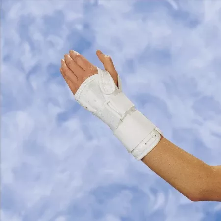 DeRoyal Wrist Splint DeRoyal Leatherette Left Hand White Large