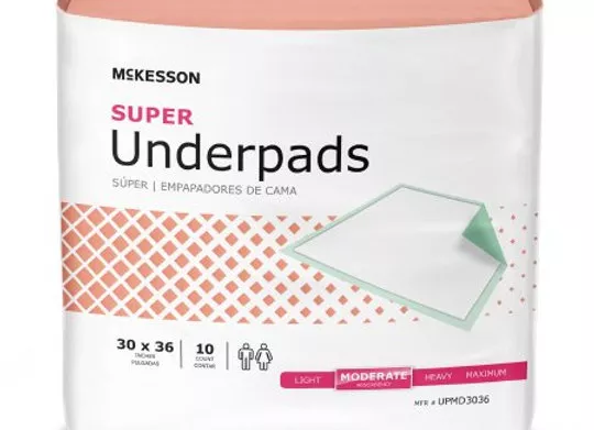 Disposable Underpad McKesson Super Moderate Absorbency