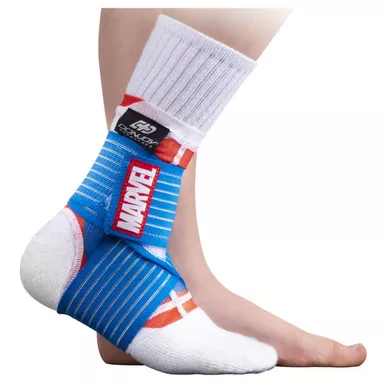 DJO DA161AV03-CAP-PED - DonJoy Advantage Marvel Figure 8 Ankle Support, Pediatric, Captain America
