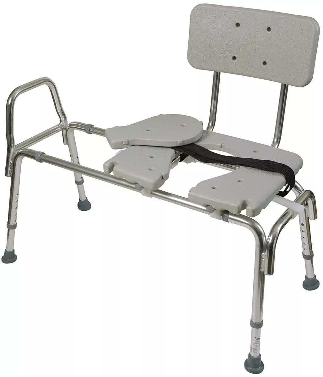 DMI Sliding Bariatric Transfer Shower Bench with Cut-Out Seat