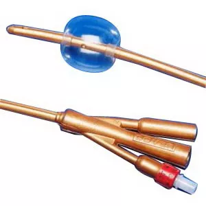 Dover 3-way 100% Silicone Foley Catheter, 18 Fr, 30 Cc- 1 Each
