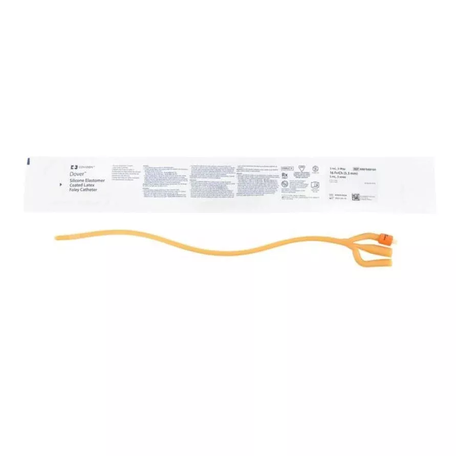 Dover Silicone Elastomer Coated Latex Foley Catheter, 3-Way, 30cc