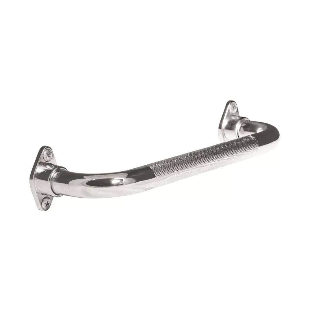 Drive AquaSense Knurled Chrome Grab Bar with Rotating Flange