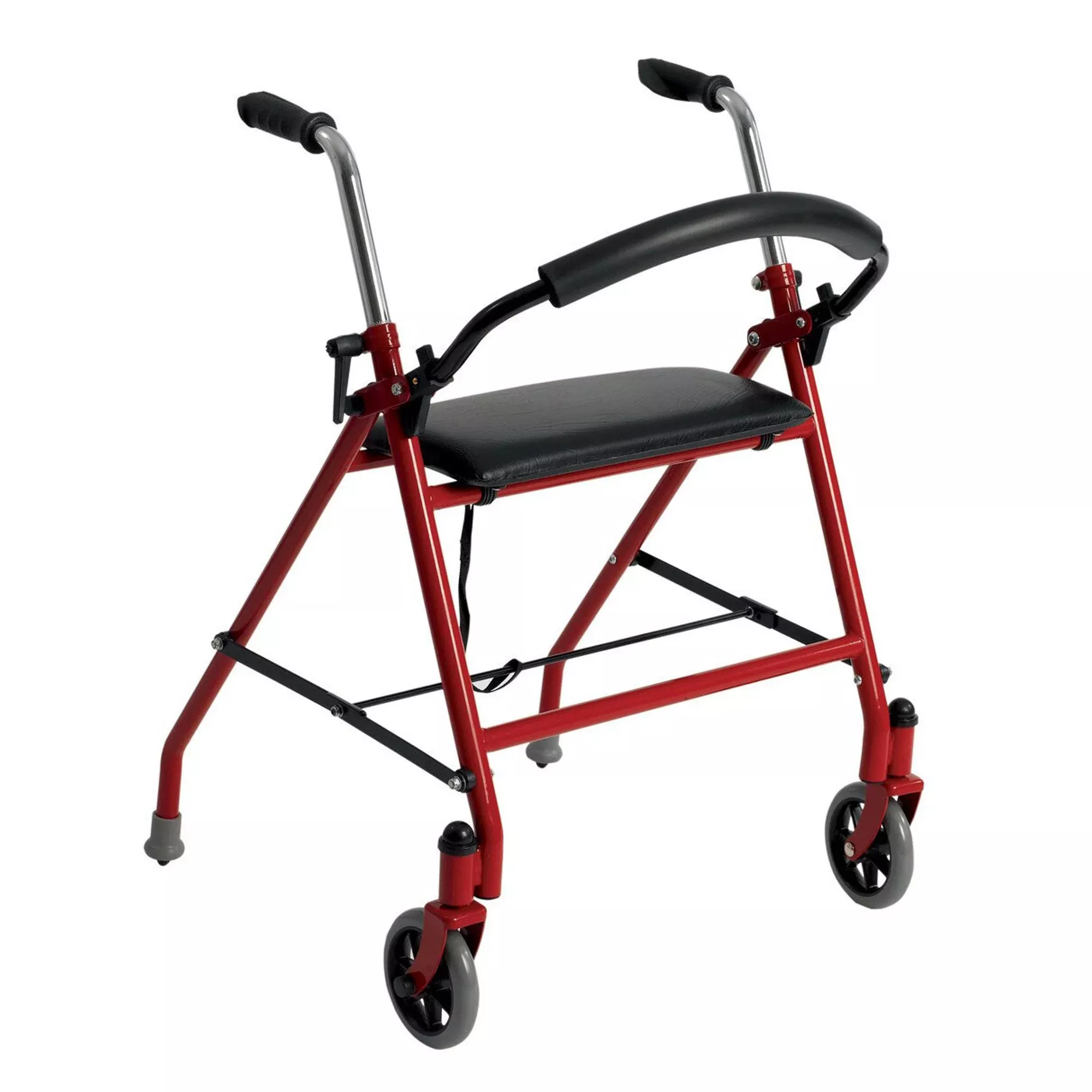 Drive Medical™ Aluminum Dual Release Folding Walker with Wheels and Seat