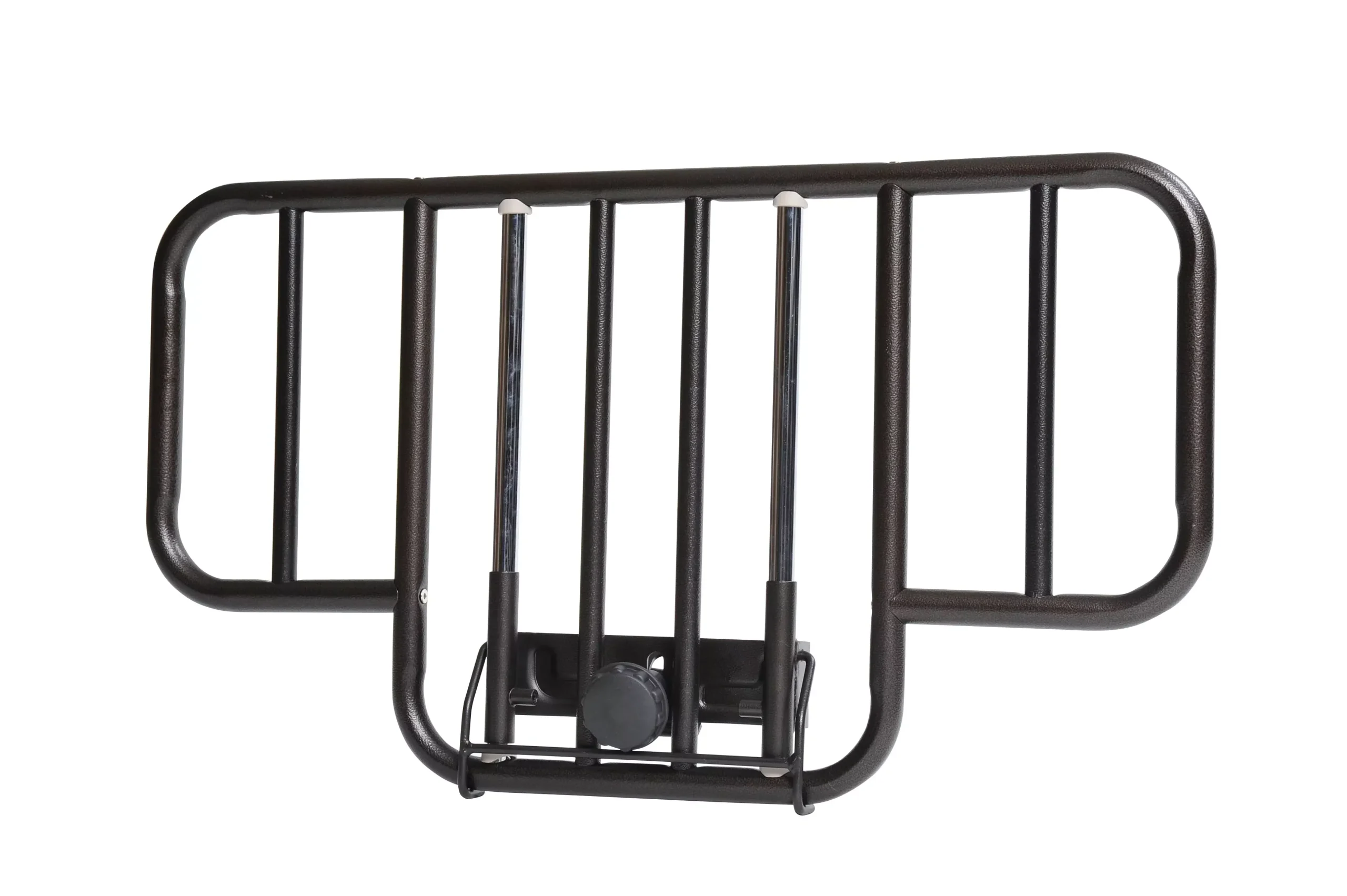 Drive Medical No Gap Half Length Side Bed Rails with Brown Vein Finish