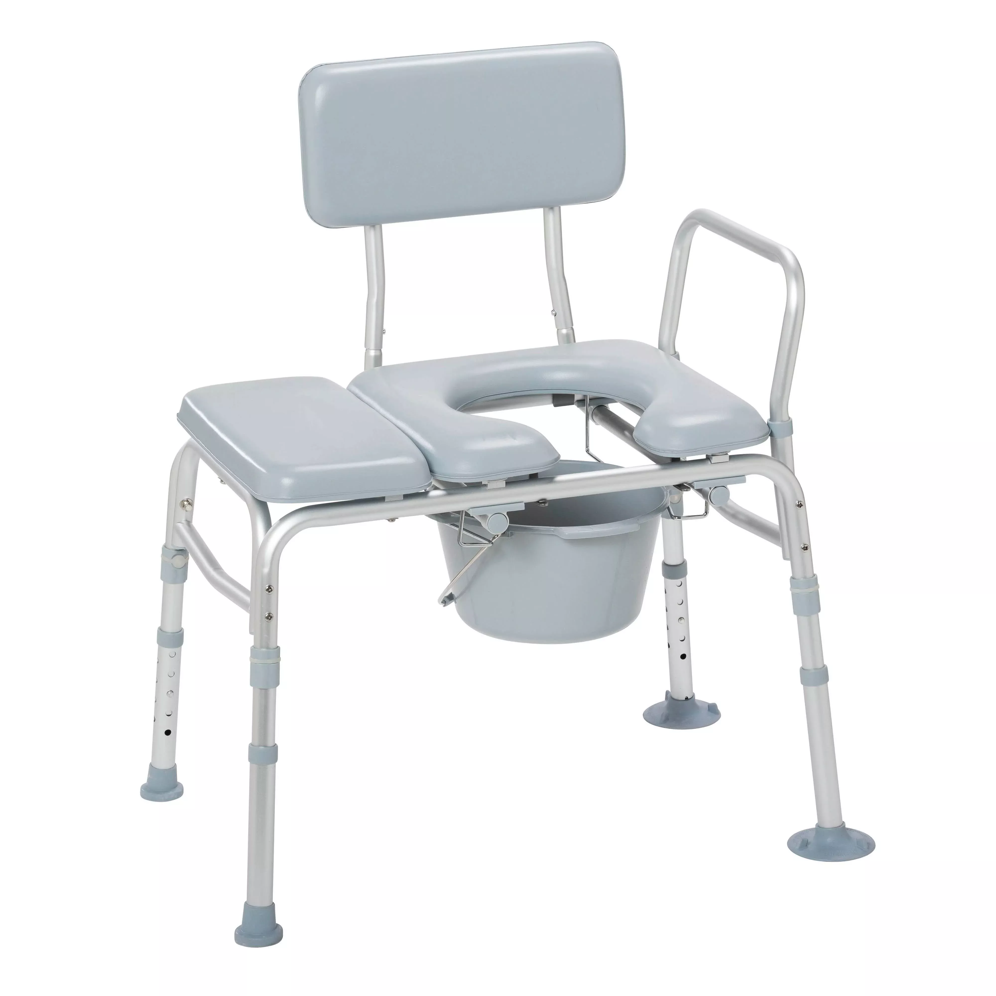 Drive Medical Padded Seat Transfer Bench with Commode Opening