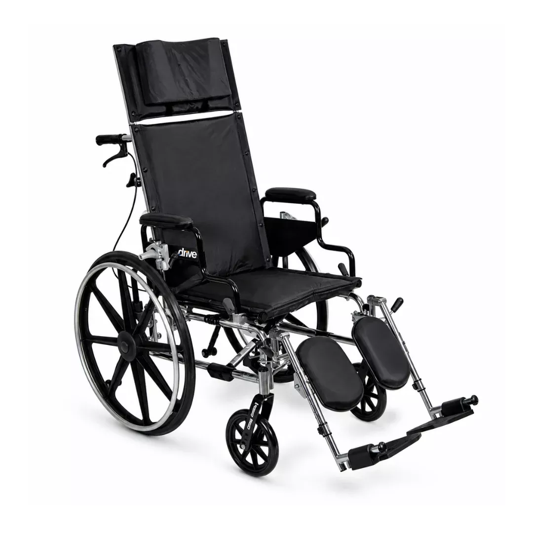 Drive Viper Plus Reclining Wheelchair - 180° Recline & Adjustable Seat Depth