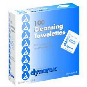 Dynarex 1301 - Personal Wipe Dynarex Individual Packet BZK (Benzalkonium Chloride) / Ethyl Alcohol Scented 100 Count