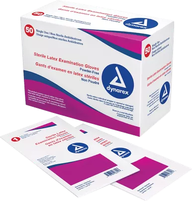 Dynarex 2452 - Sterile Powder-Free Latex Exam Glove Medium