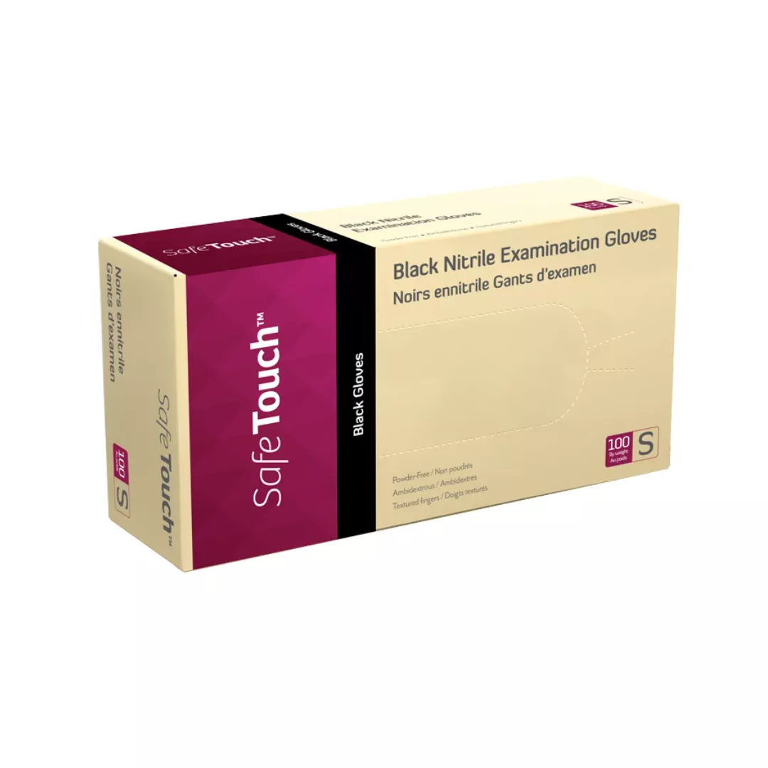 Dynarex Safe-Touch Black Nitrile Powder-Free Exam Gloves