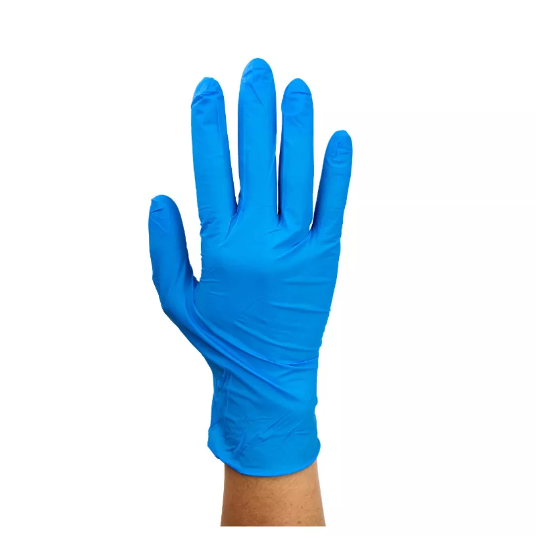 Dynarex Safe-Touch Blue Nitrile Exam Gloves, Powder-Free