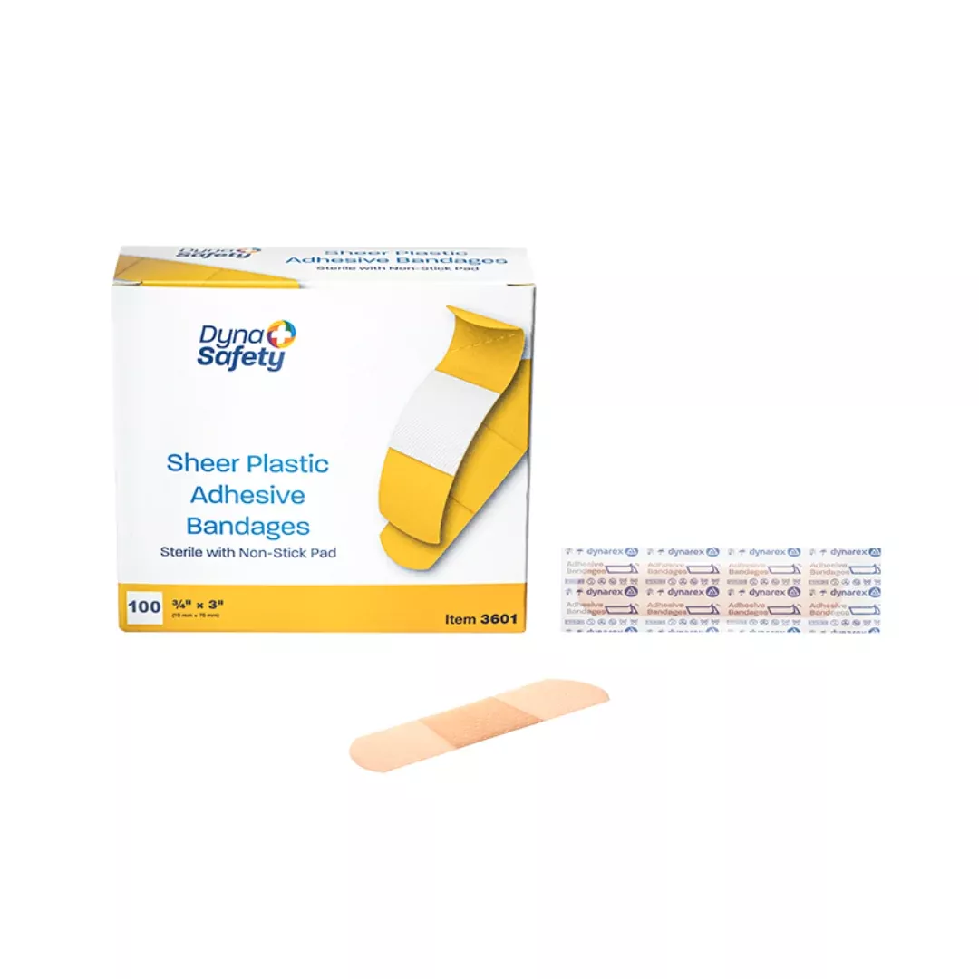 Dynarex Sheer Plastic Adhesive Bandages - Sterile