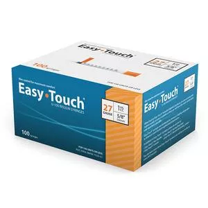 Easytouch Insulin Syringe 27g X 5/8", 1 Ml (100 Count)- Box of 100