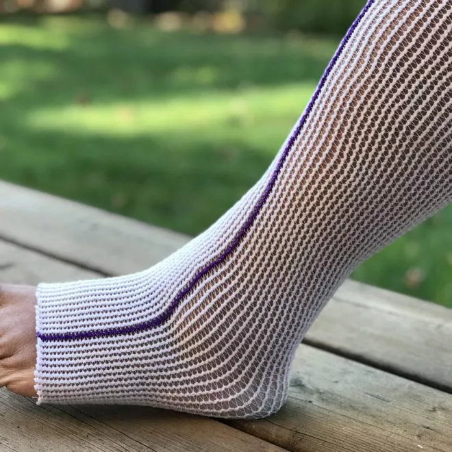 EdemaWear Stockinet LITE, Small, Purple Stripe, Pair