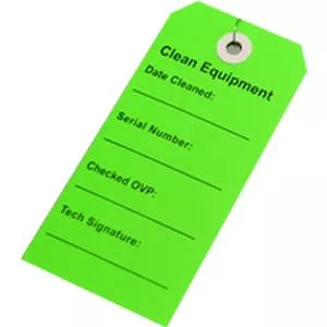 Equipment Tag, Clean, Green, 500/case- Case of 500
