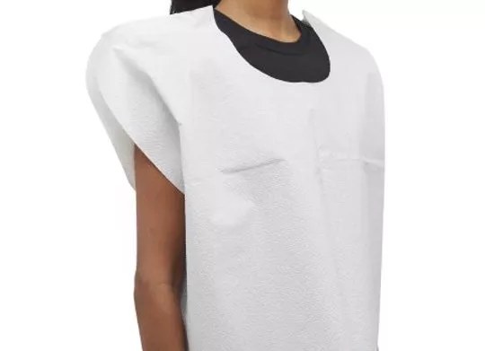 Exam Cape McKesson White Front / Back Opening Without Closure Unisex
