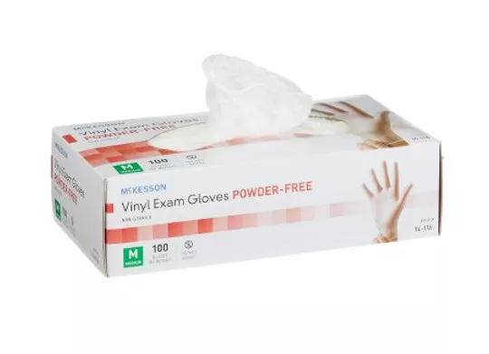 Exam Glove NonSterile Vinyl Standard Cuff Length Smooth Clear