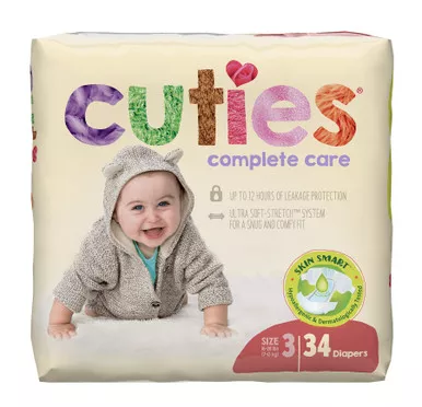 First Quality CCC03 - Cuties Complete Care Baby Diapers, Size 3