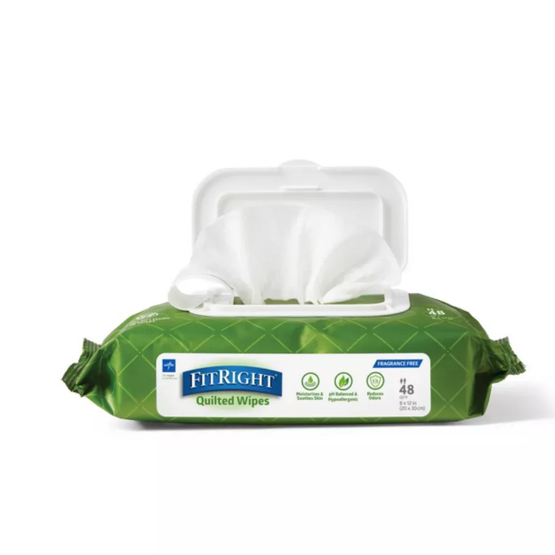 FitRight Aloe Quilted XL Personal Cleansing Wipes