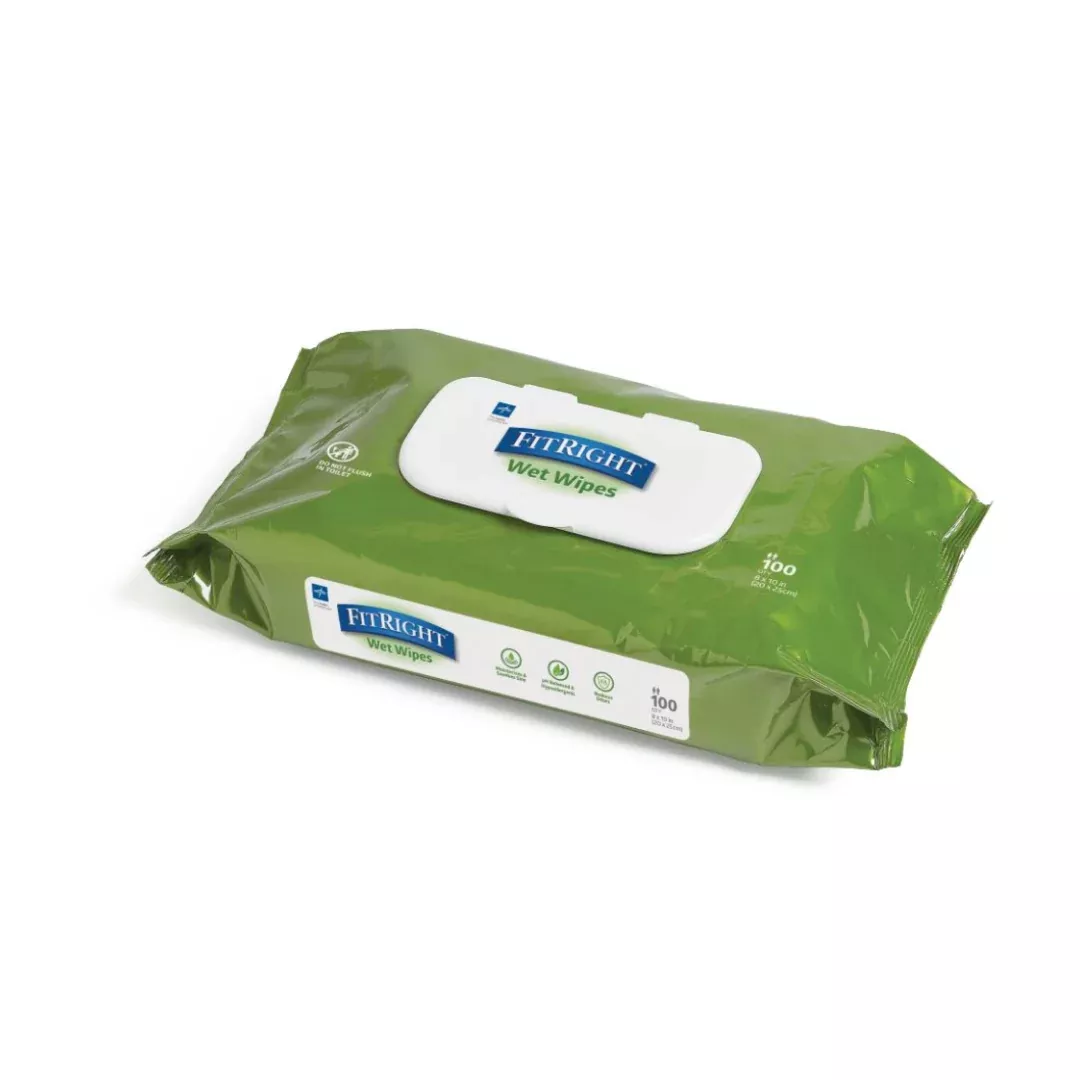 FitRight Aloe Scented Wet Wipes with Flip Top Lid
