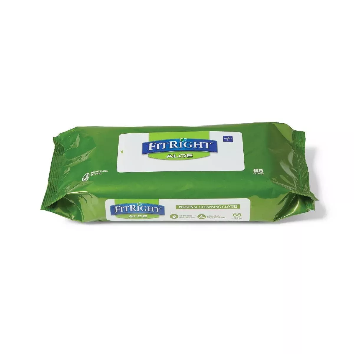 FitRight Large Personal Cleansing Wipes - Aloe Scented - Packs of 68