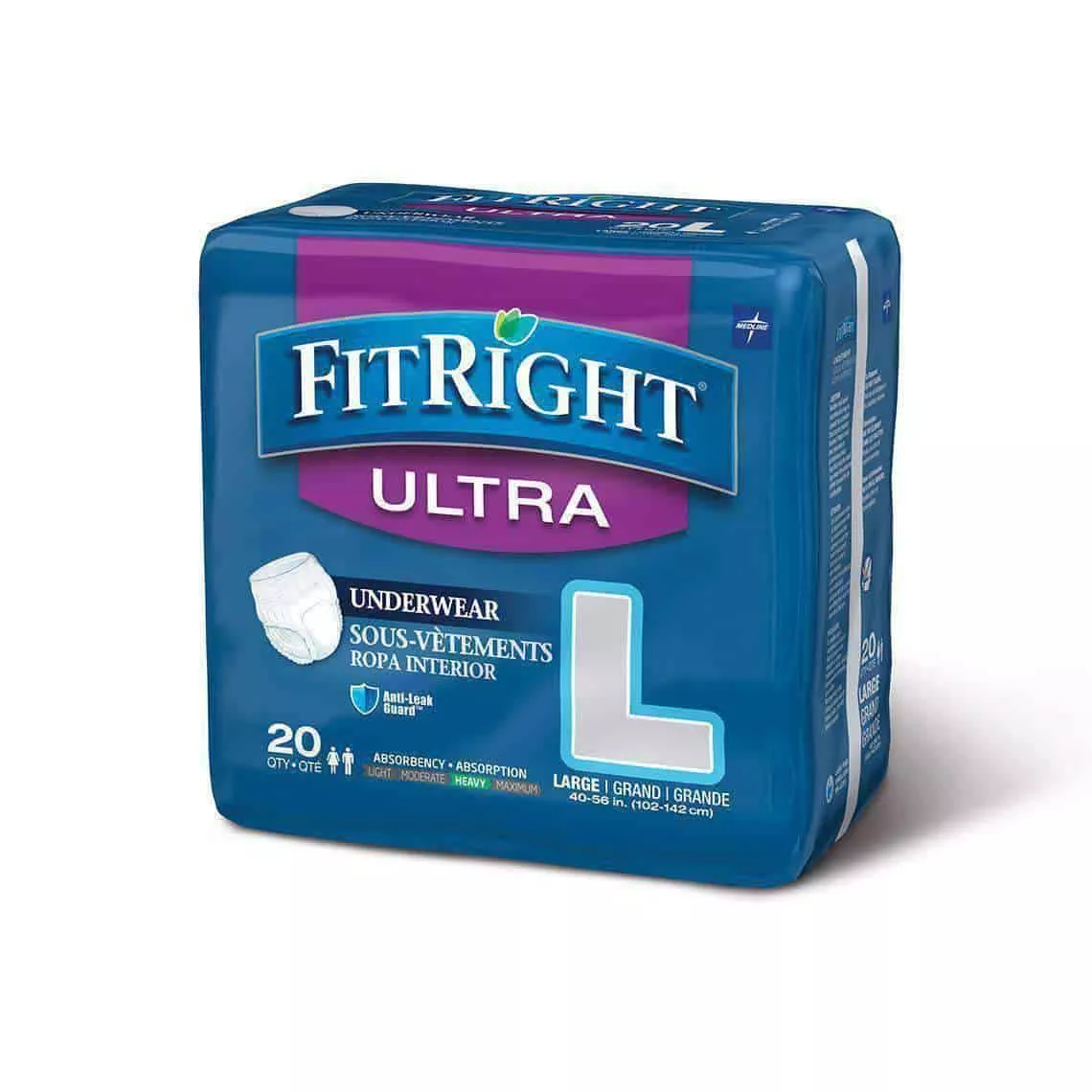 FitRight Ultra Protective Unisex Incontinence Underwear - Case of 80