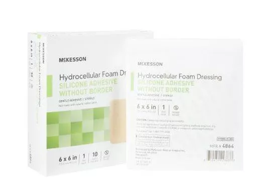 Foam Dressing 6 X 6 Inch Without Border Silicone Gel Adhesive