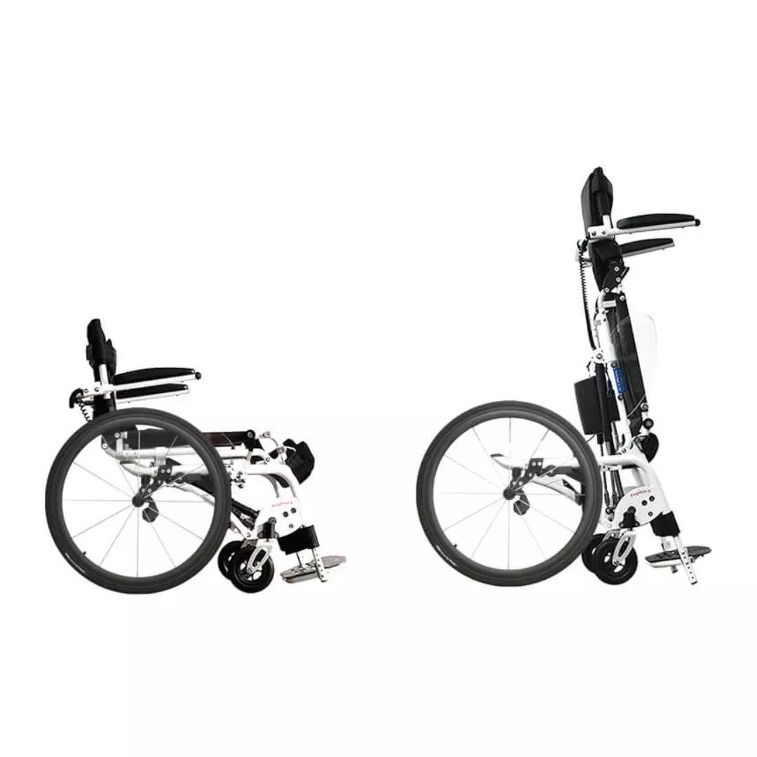 Foldawheel Pegasus II Lightest Standing Semi Powered Portable Wheelchair - Only Weighs 77 lbs