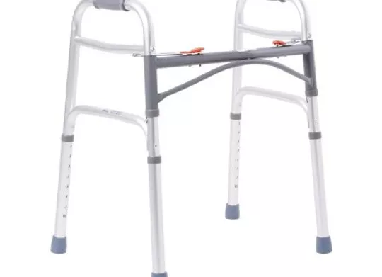 Folding Walker Adjustable Height Aluminum Frame 350 lbs