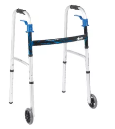 Folding Walker - Drive 10226-1 Deluxe - Dual Trigger Foldw/5-in. Wheels (US/CANADA)