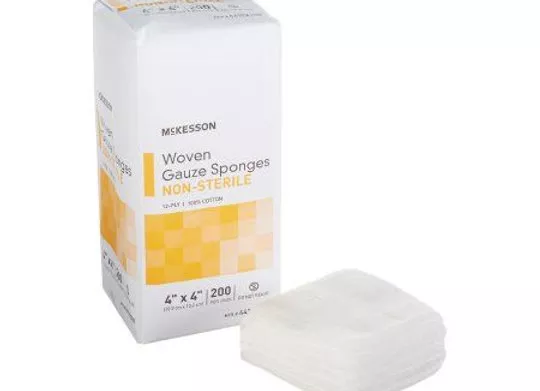Gauze Sponge 4 X 4 Inch 200 per Pack NonSterile 12-Ply Square