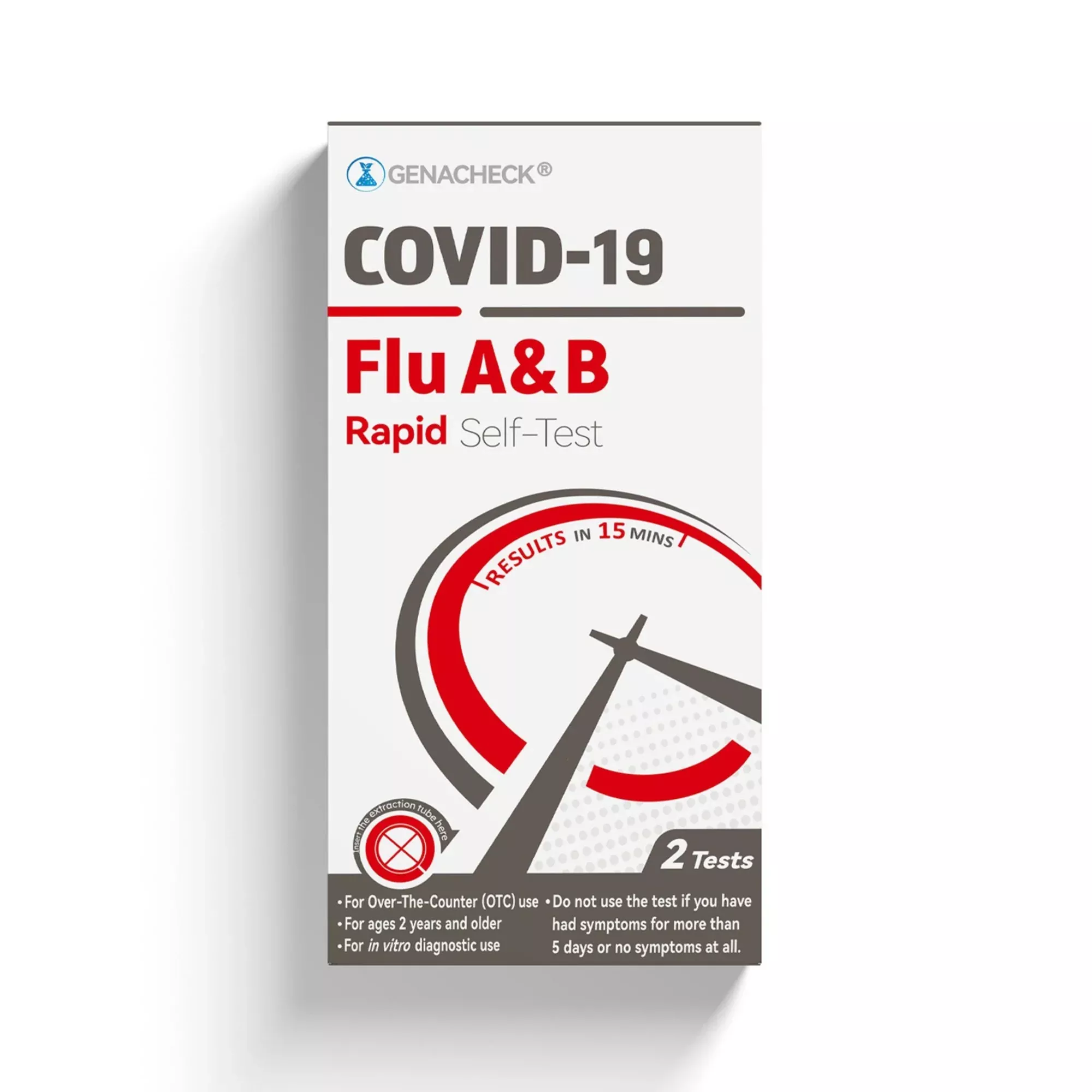 GenaCheck Rapid COVID‑19 and Flu Self‑Test Kit