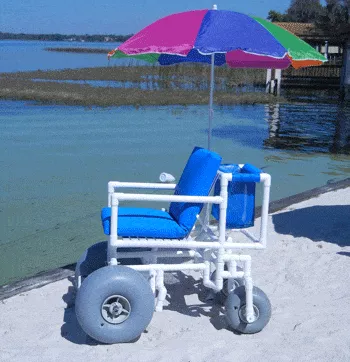 Healthline Beach Wheelchair (Swivel wheels in back)
