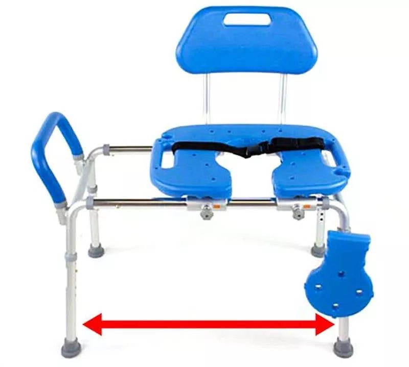 HydroGlyde Premium Sliding Bath Transfer Bench with Cutout