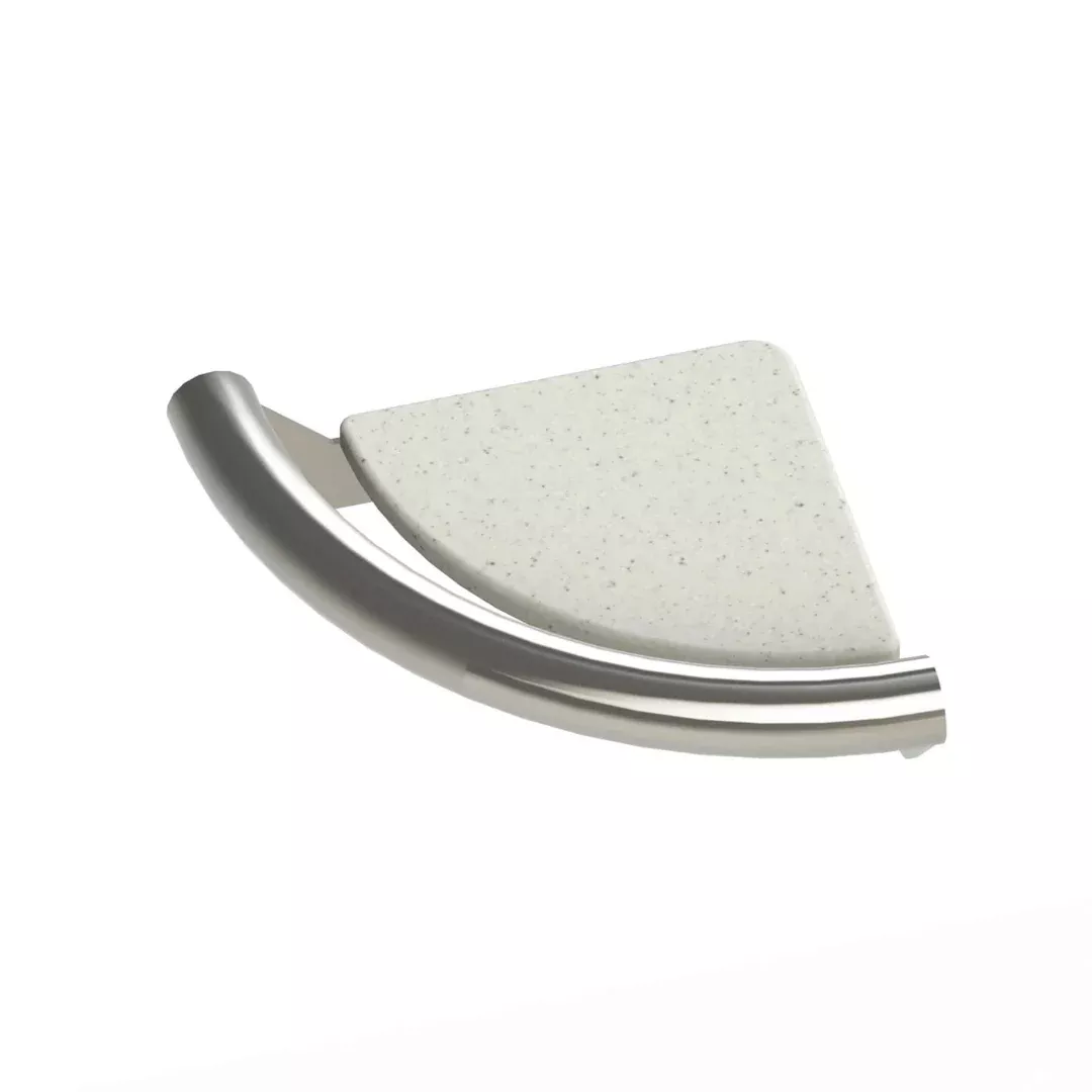 Invisia Shatterproof Corner Shower Shelf with Solid Surface Tray