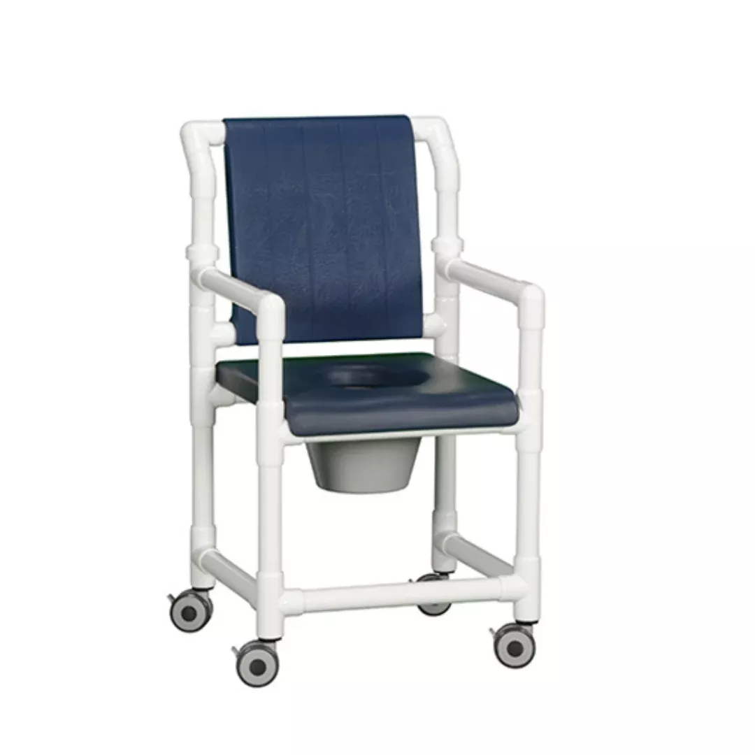 IPU Deluxe PVC Shower Chair Commode w/ Padded Seat