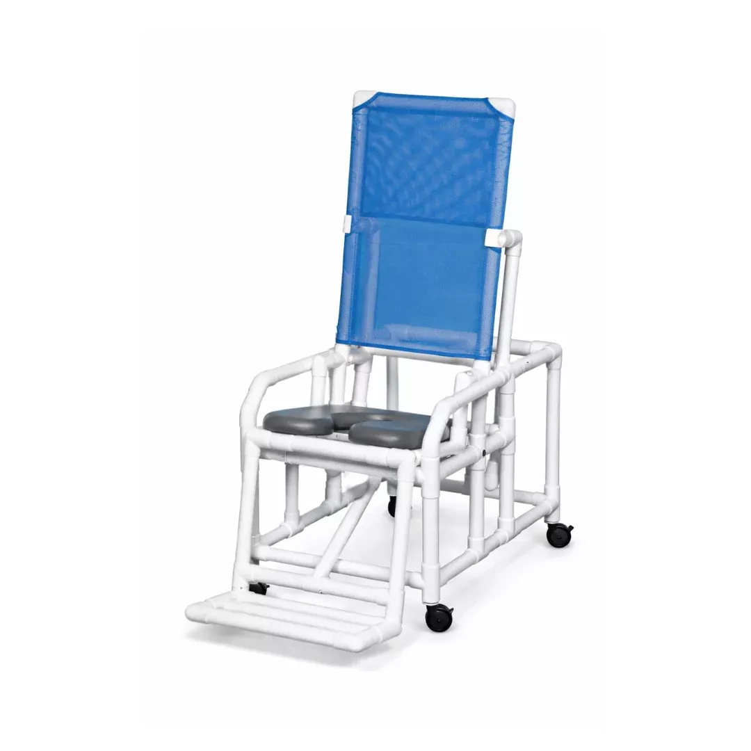 IPU Easy-Tilt PVC Reclining Rolling Shower Chair