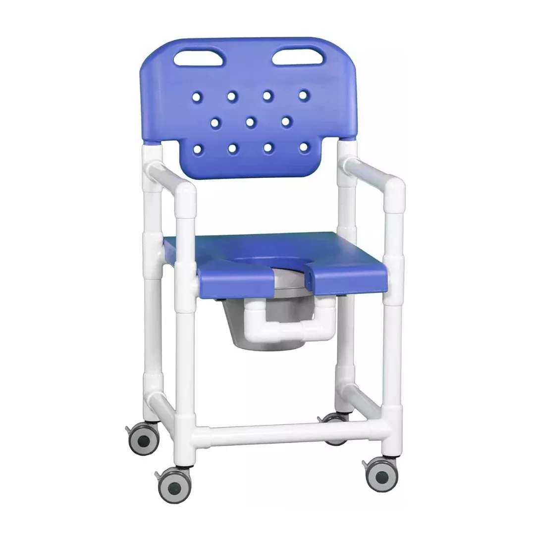 IPU Elite PVC Rolling Shower Chair Commode