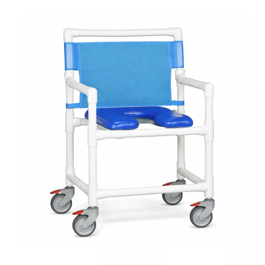 IPU Open Front Soft Seat Rolling PVC Shower Chair