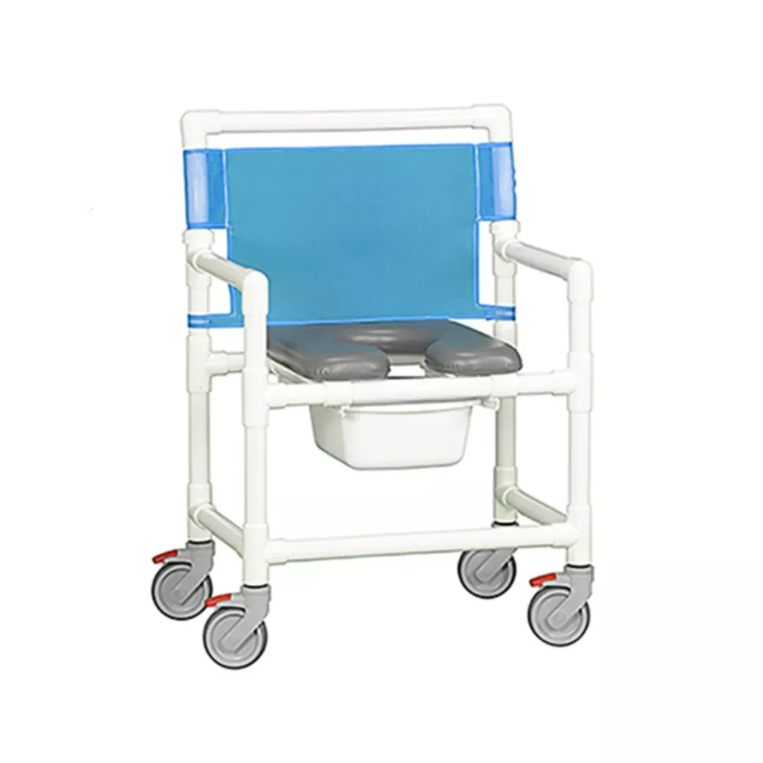 IPU Oversize Bariatric PVC Rolling Shower Chair Commode
